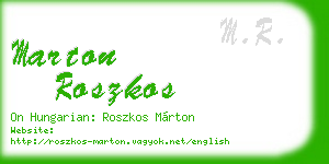 marton roszkos business card